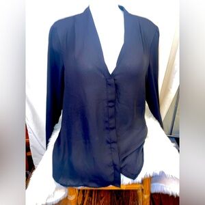 Black Express Deep V Neck Blouse